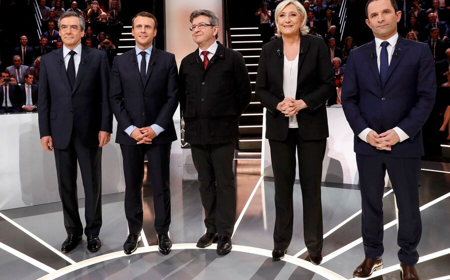 França Fillon Macron Le Pen Hamon Mélenchon